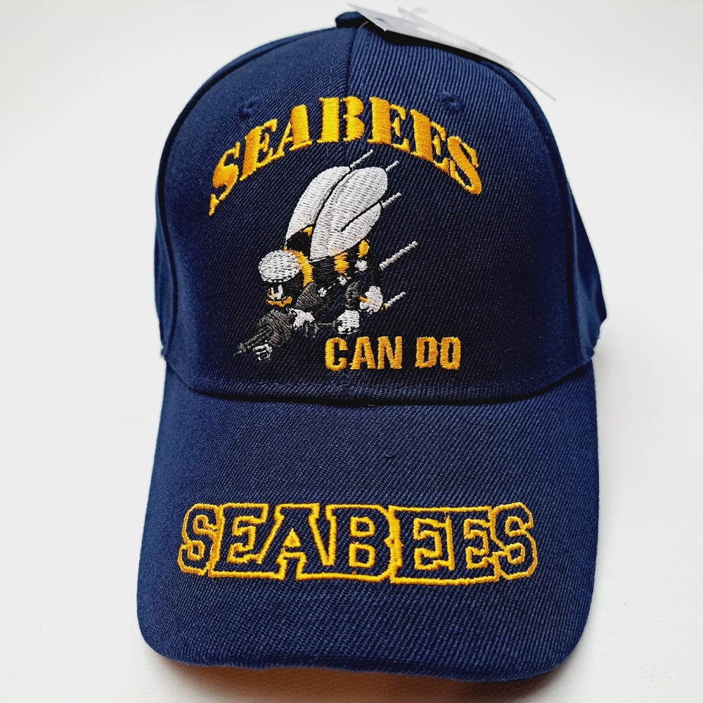 Seabees U.S. Navy USN "Can Do" Navy Blue Embroider